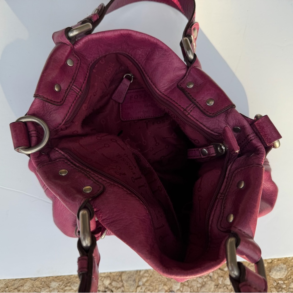 Fossil Burgundy Leather Satchel - Picture 13 of 16